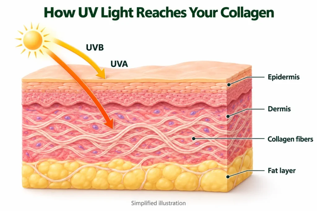 skin-layers-uv-collagen-diagram