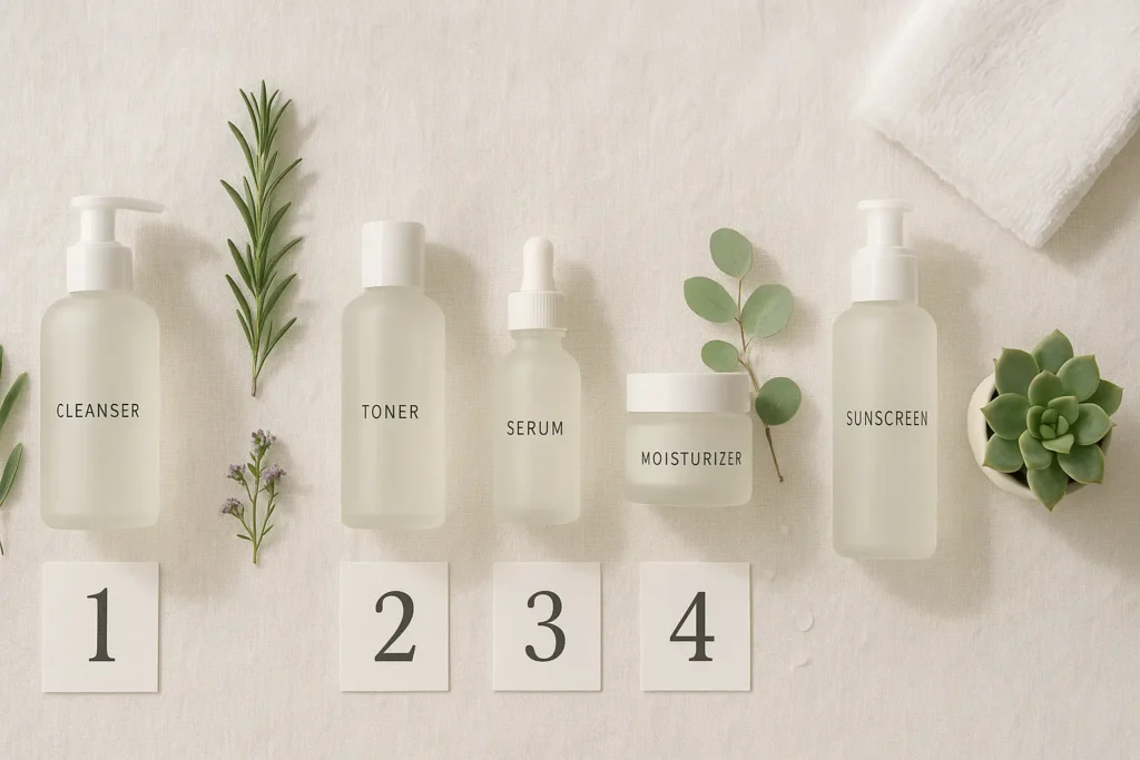 organic-skincare-routine-order-layout