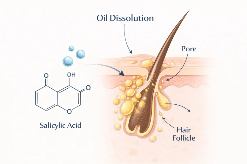 salicylic-acid-molecule-pore-action