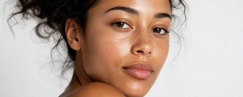 Woman with naturally glowing, healthy skin — the result of using dermatologist-approved skincare ingredients in 2026