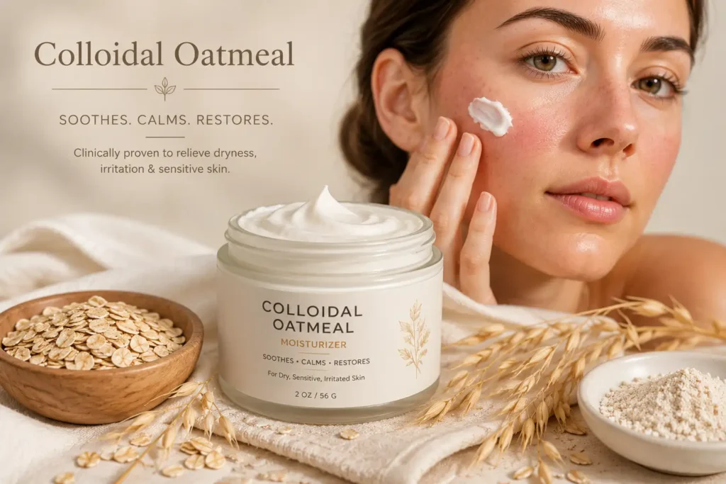 Colloidal oatmeal calming irritated and sensitive skin