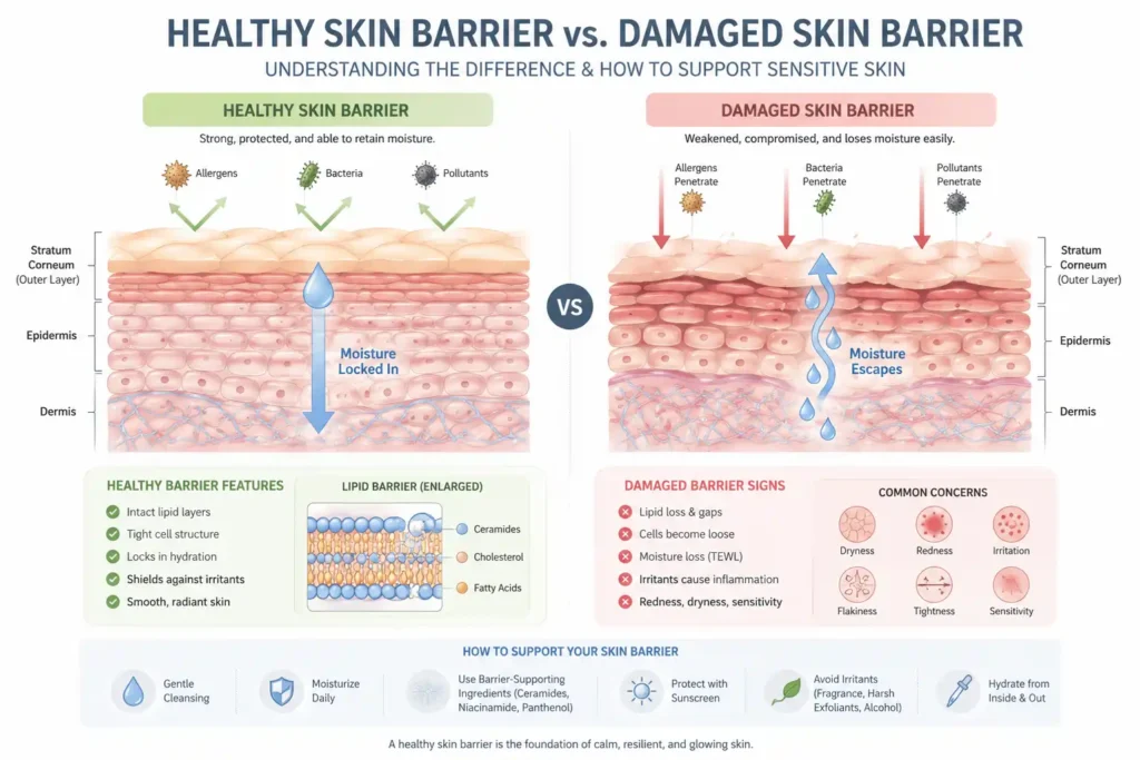 Ceramides repairing gaps in the skin barrier