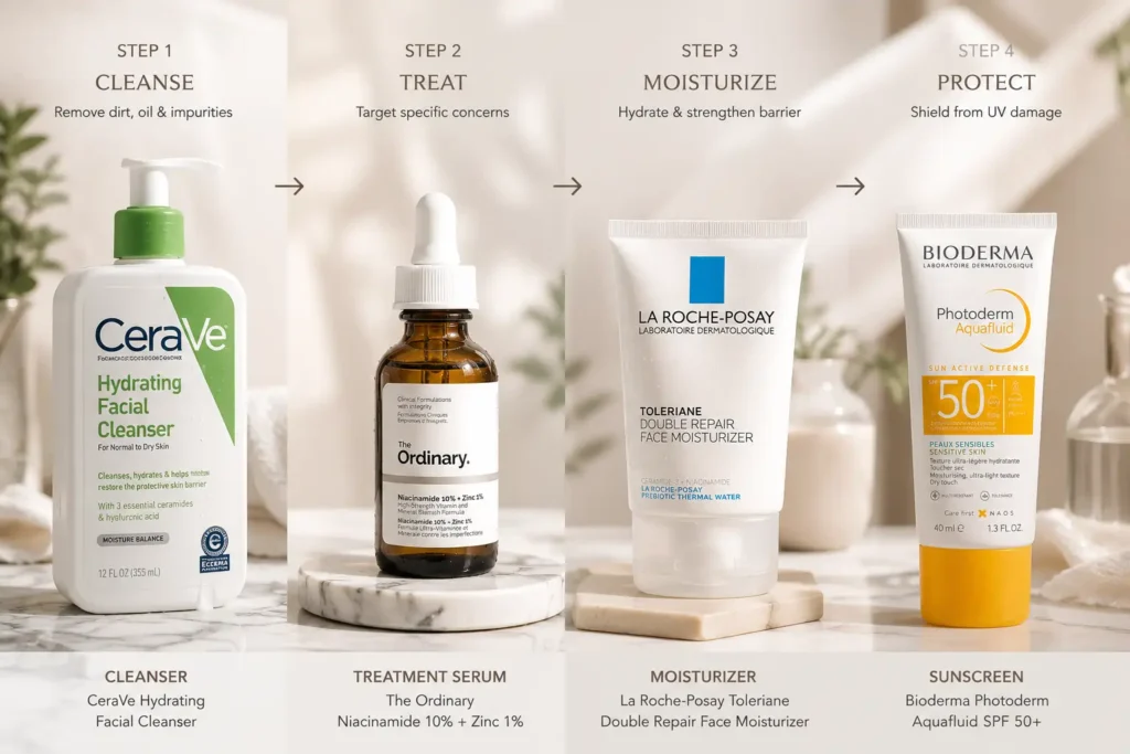 hormonal-acne-prevention-routine Four-step skincare routine to help prevent hormonal acne flares