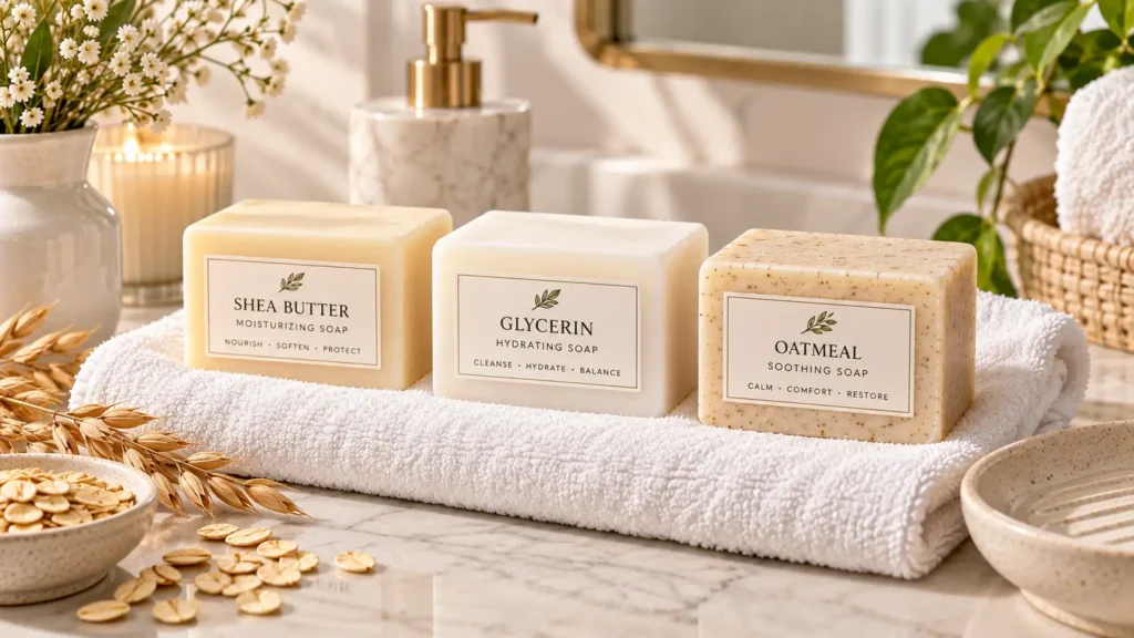 Comparison of moisturizing soap bars for dry and sensitive skin