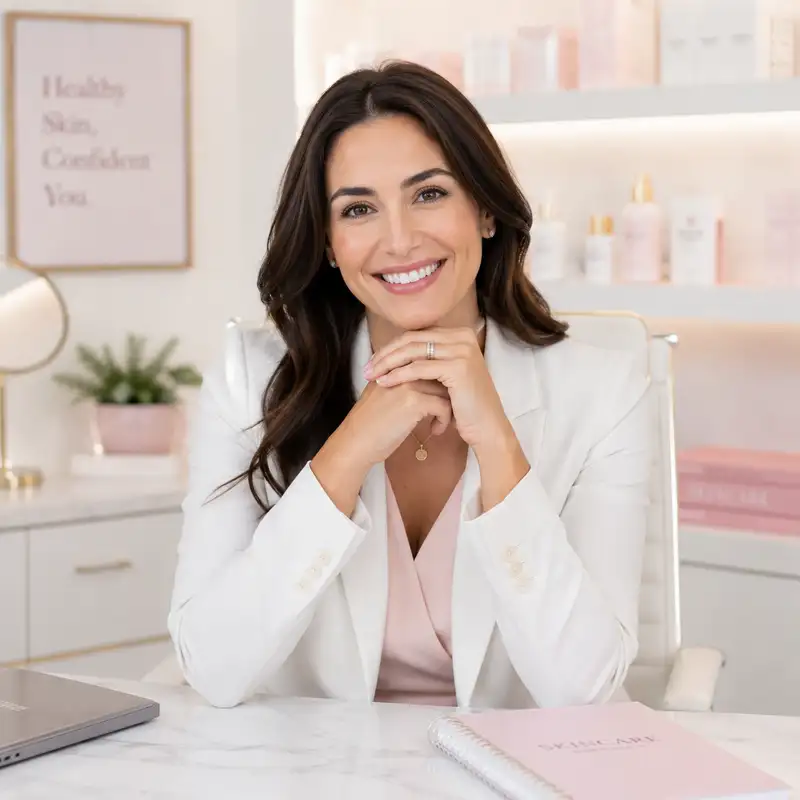 Skincare professional in modern clinic